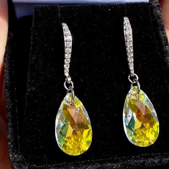 💸FINAL PRICE DROP🌻NIB 925 Golden Shadow Aurora Borealis Earrings🌻 - Picture 10 of 14